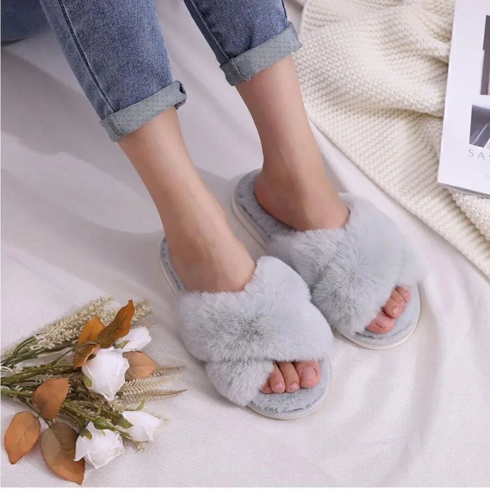 Memory Foam Fuzzy Cozy Slippers